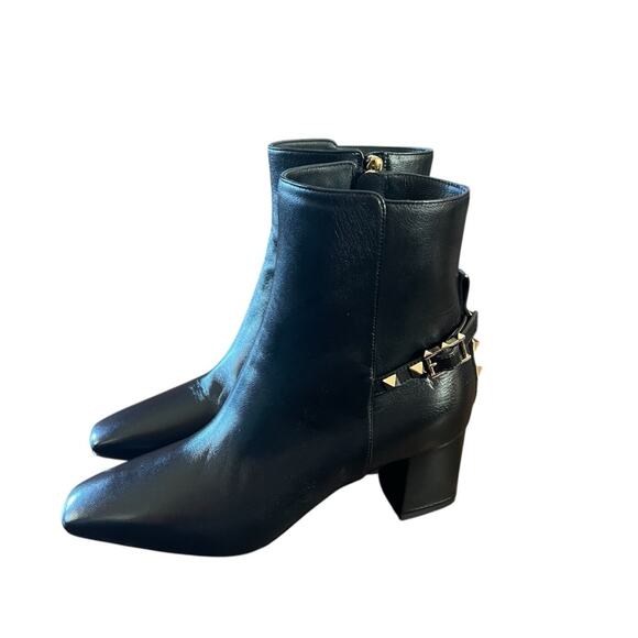 Valentino Garavani Rockstud Leather Block Heel Side Zip Booties NEW EU 35/US 5 - Picture 6 of 16